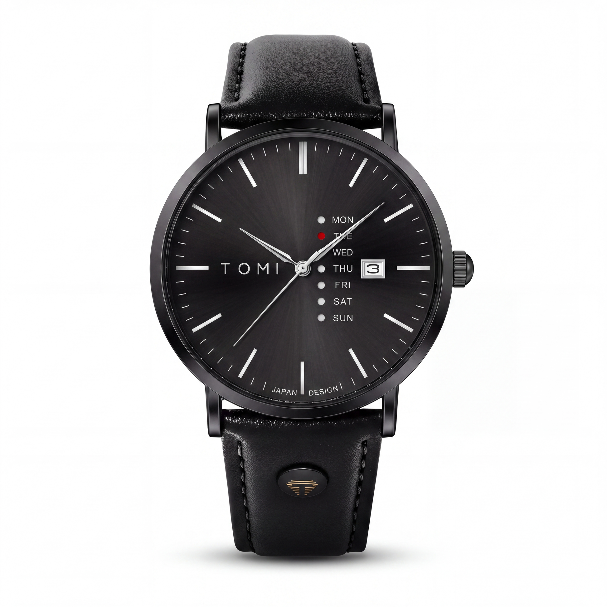 Dalton-Calendar-Watch All Black — packshot