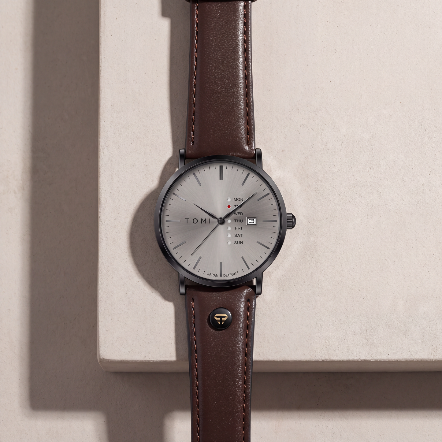 Dalton-Calendar-Watch Black Coffee — flatlay 1