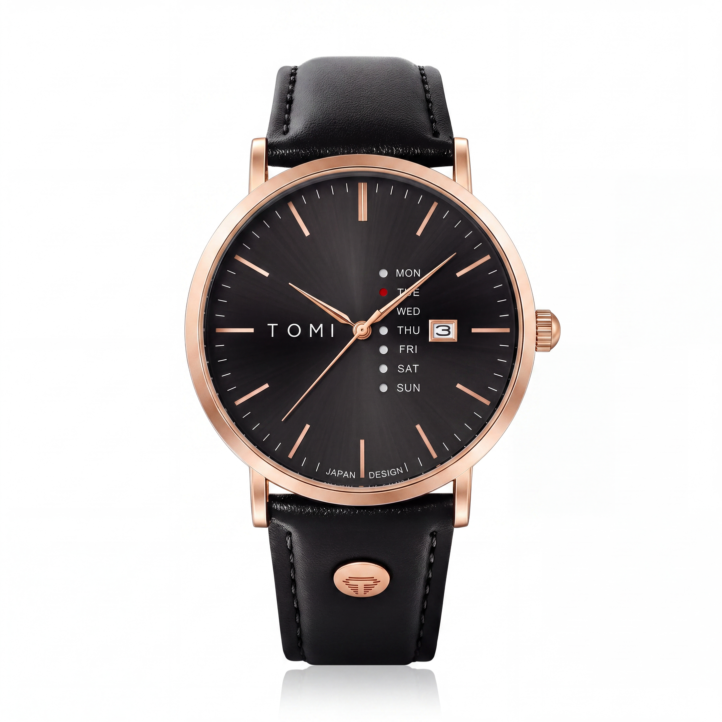 Dalton-Calendar-Watch Rosegold Black — packshot