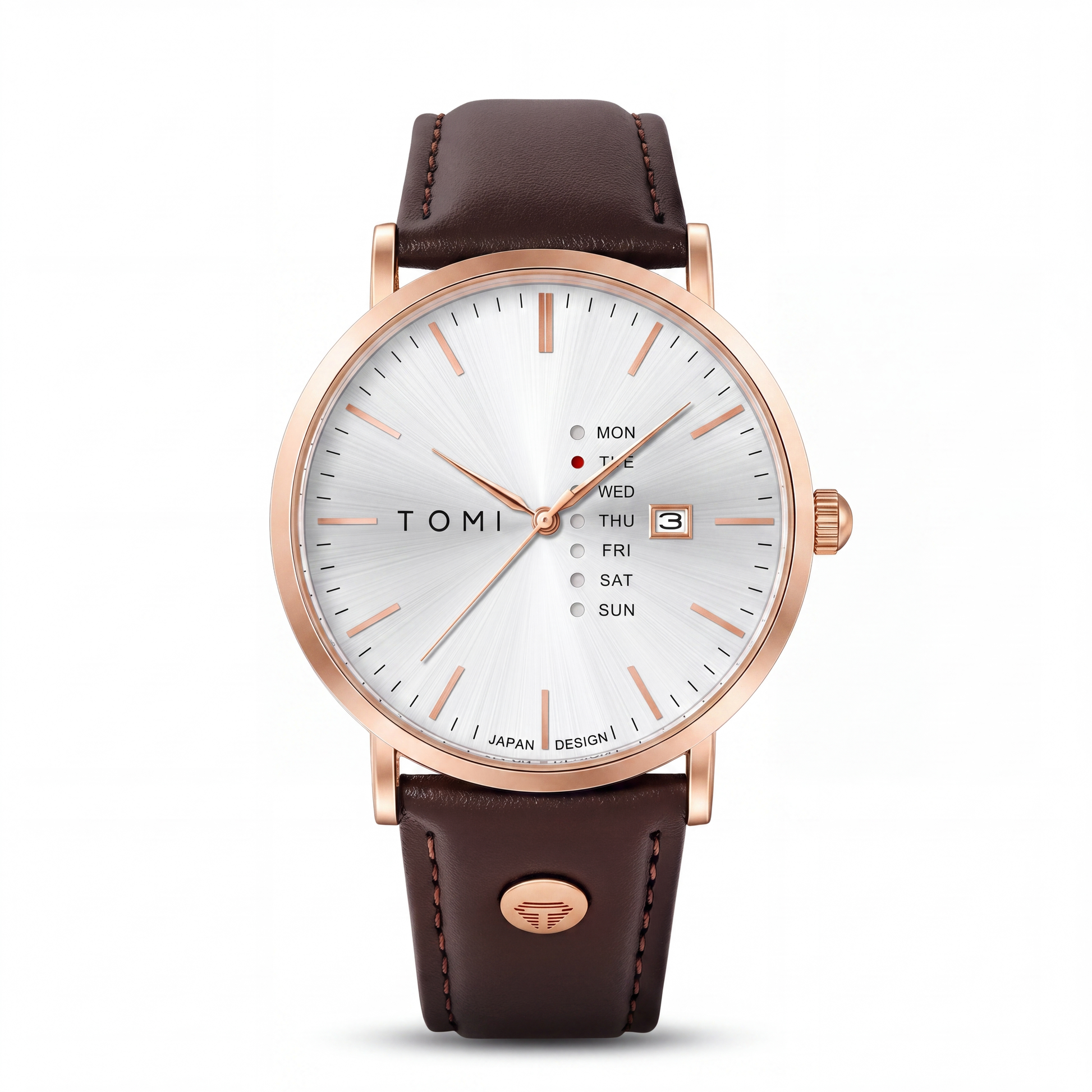 Dalton-Calendar-Watch Rosegold Brown — packshot