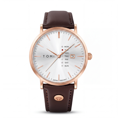 Dalton-Calendar-Watch Rosegold Brown — packshot