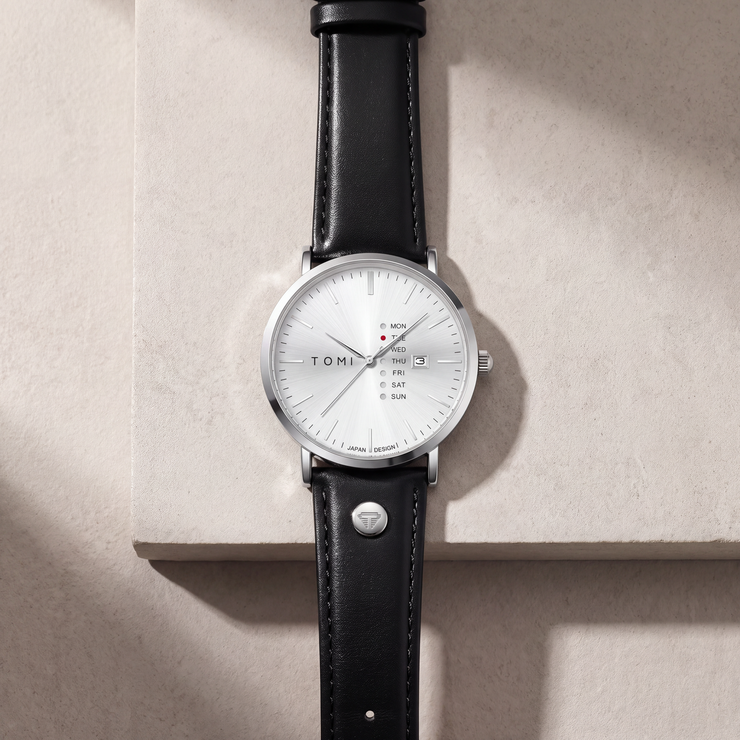 Dalton-Calendar-Watch Silver Black — flatlay 1