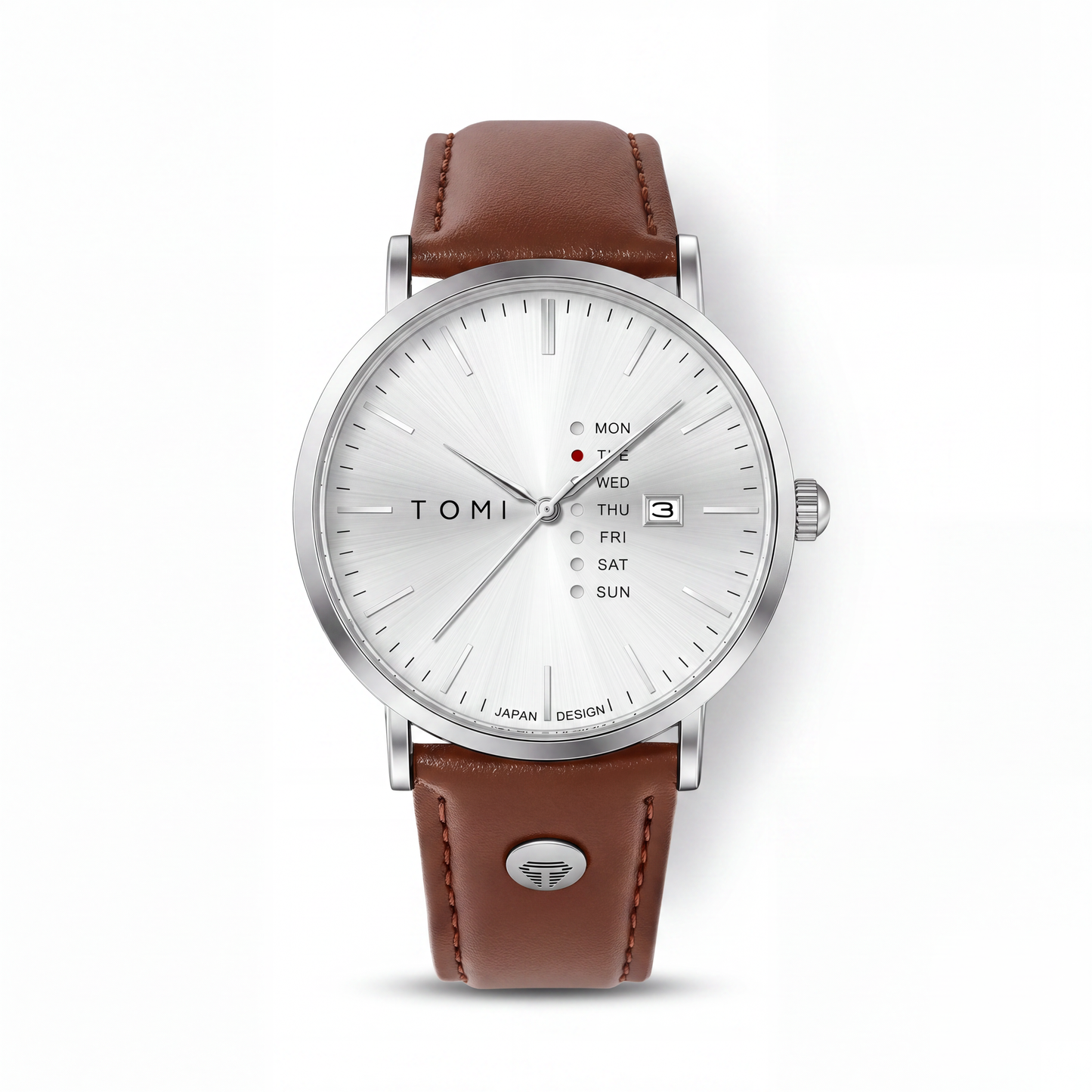 Dalton-Calendar-Watch Silver Tan — packshot