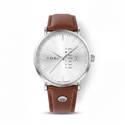 Dalton-Calendar-Watch Silver Tan — packshot
