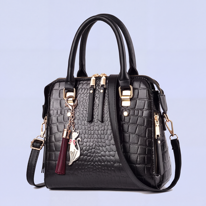 Della Croc Print Handbag