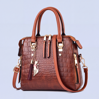 Della Croc Print Handbag