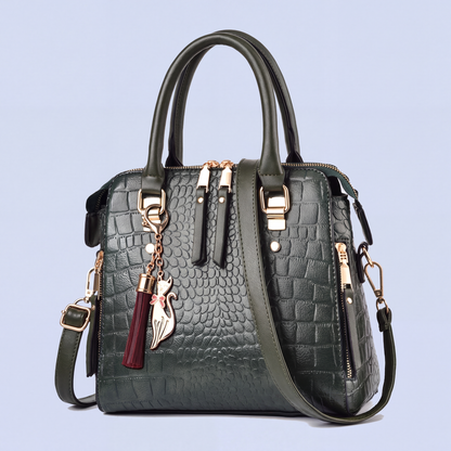 Della Croc Print Handbag