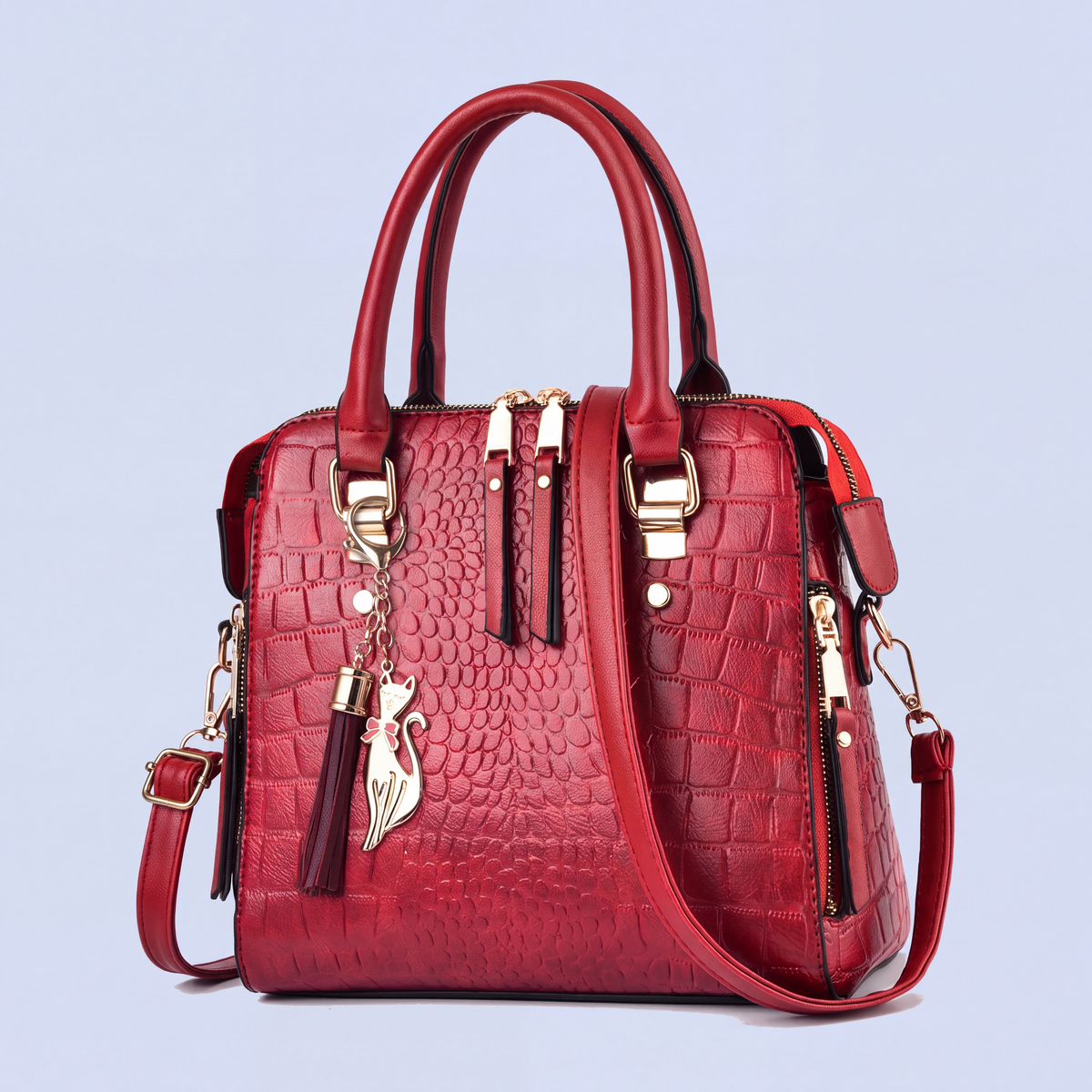 Della Croc Print Handbag