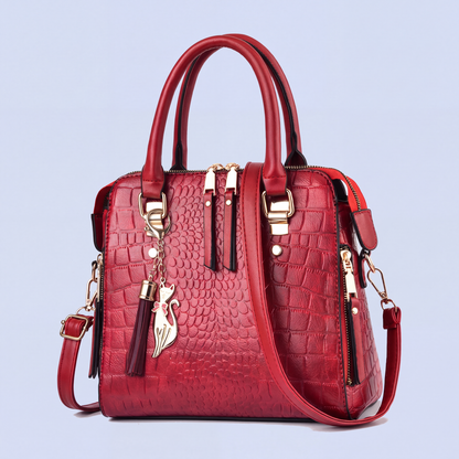 Della Croc Print Handbag