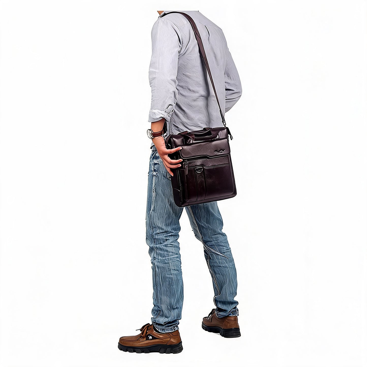 Thatcher Genuine Leather Messenger Bag