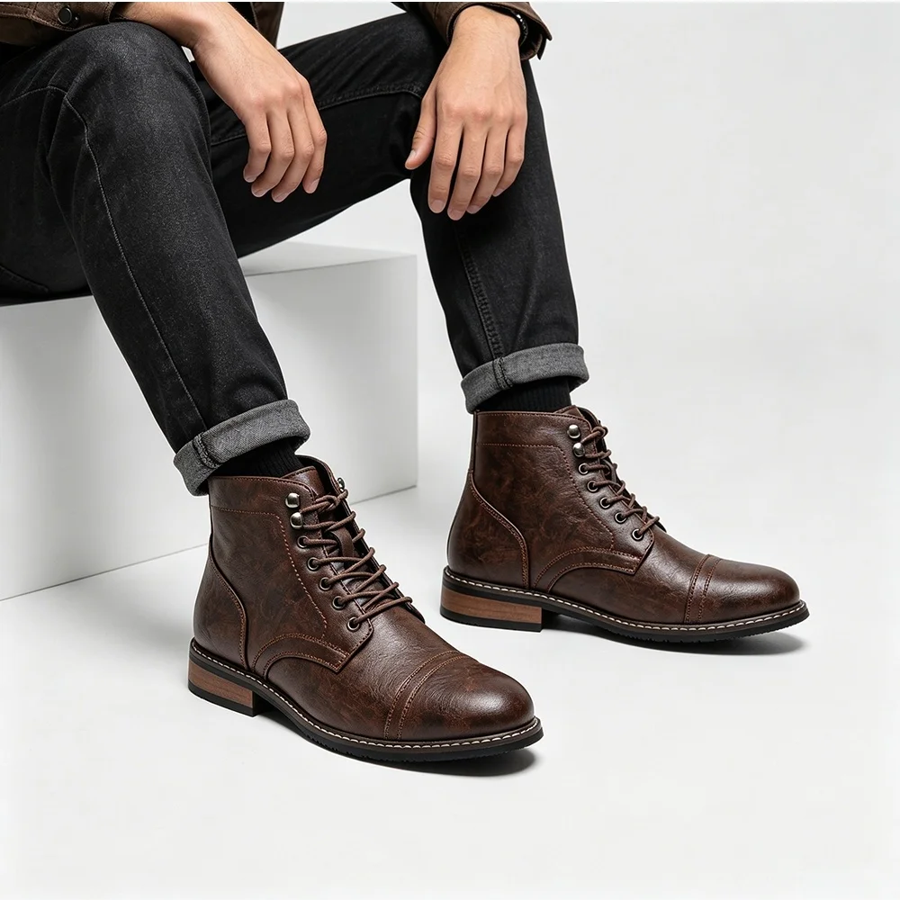 Hartley Cap-Toe Ankle Boots