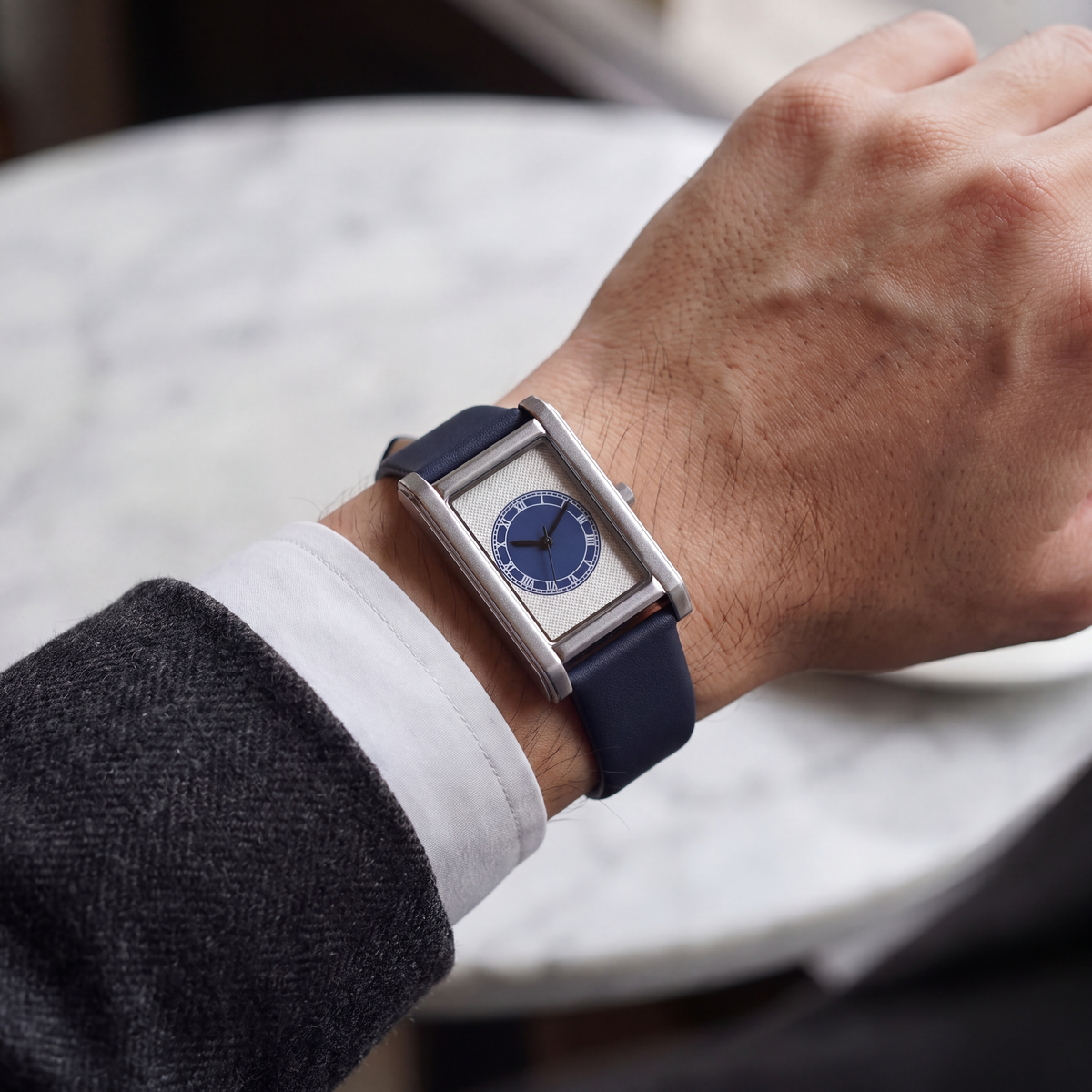 Devon-Roman-Dial-Watch Default — on model