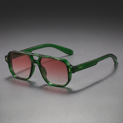 Elio Double-Bridge Sunglasses Green — studio