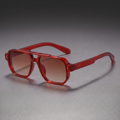 Elio Double-Bridge Sunglasses Red — studio