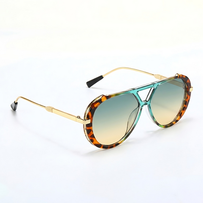 Ezra Aviator Sunglasses Turquoise — studio