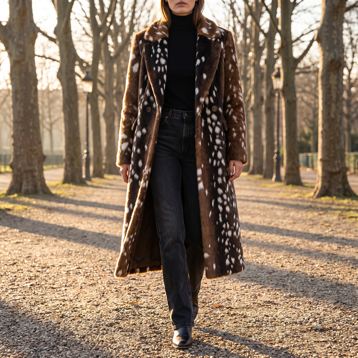 Fable Faux Fur Coat — on model