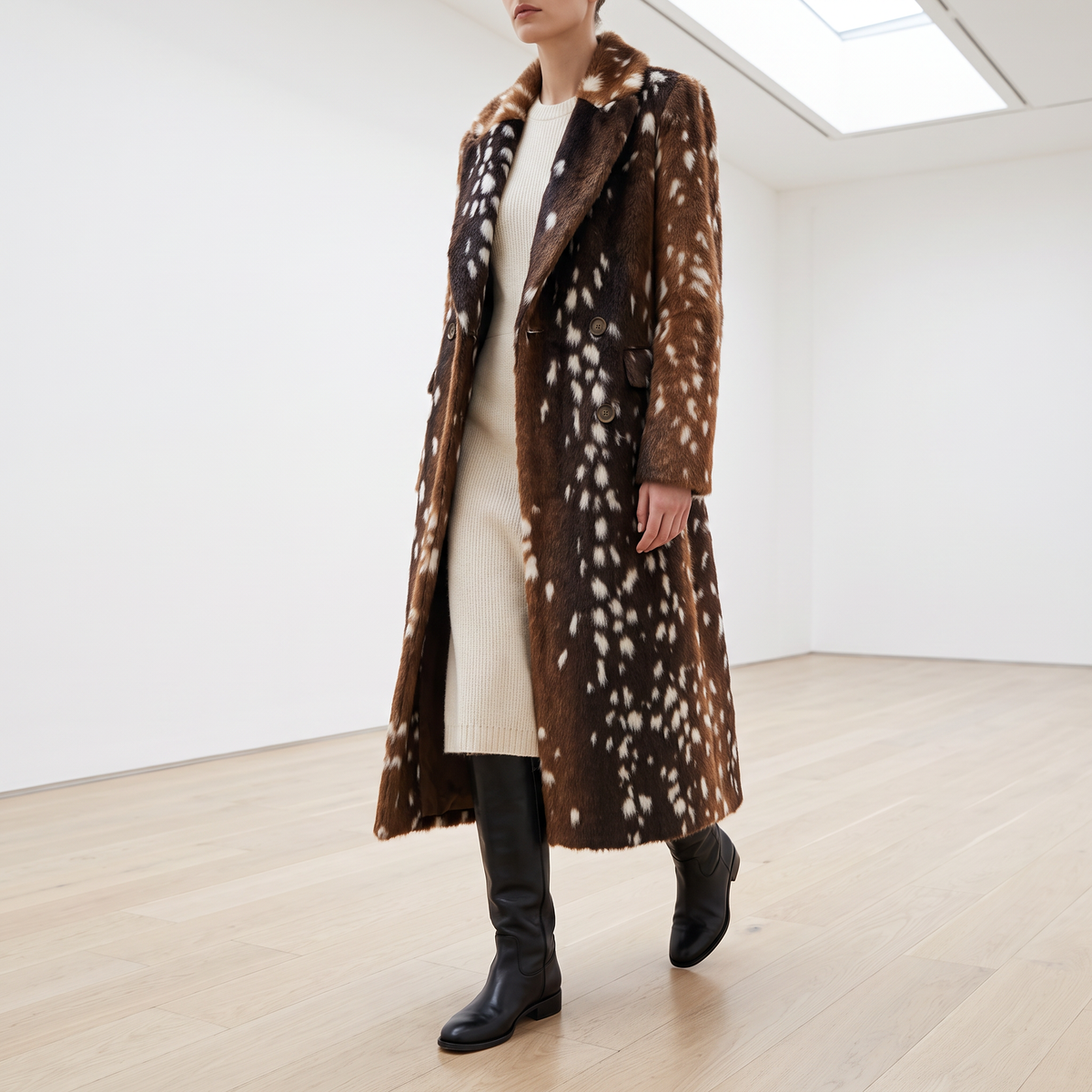 Fable Faux Fur Coat — on model