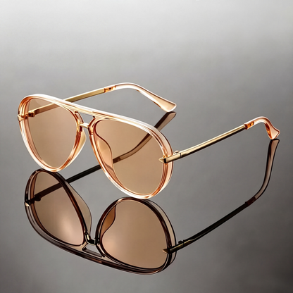 Fiora Gradient Aviator Sunglasses in Amber