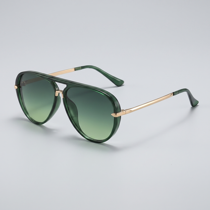 Fiora-Gradient-Aviator-Sunglasses Forest Green — flatlay 1