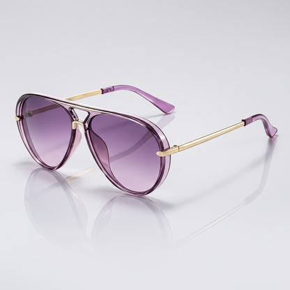 Fiora-Gradient-Aviator-Sunglasses Purple — flatlay 1
