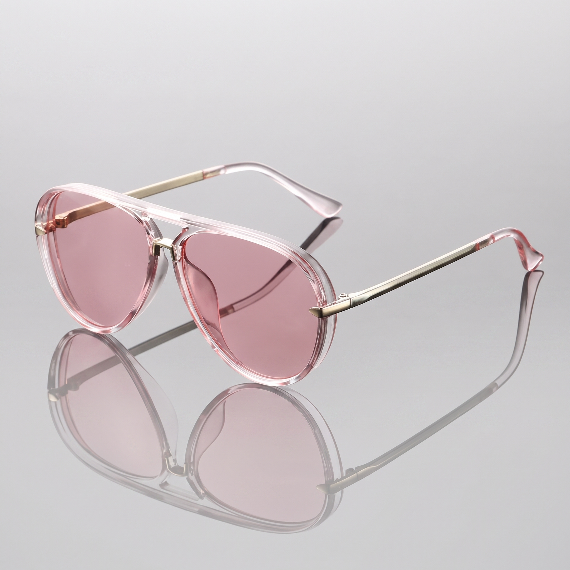 Fiora-Gradient-Aviator-Sunglasses Rose Pink — flatlay 1