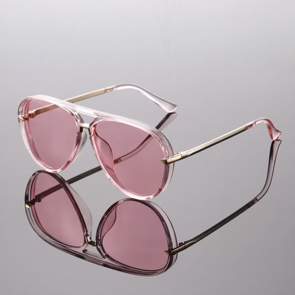 Fiora Gradient Aviator Sunglasses in Rose Pink