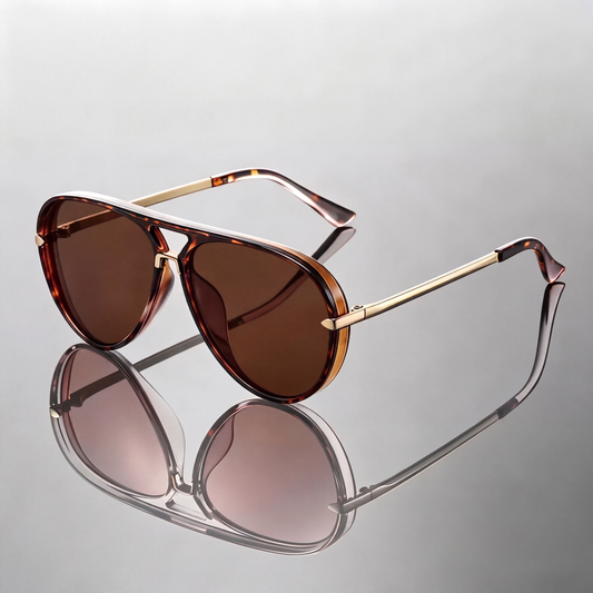 Fiora Gradient Aviator Sunglasses in Tortoise