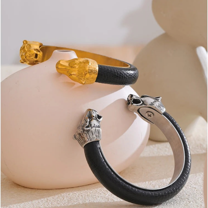 Maddox wolf cuff bracelet gold and silver detail