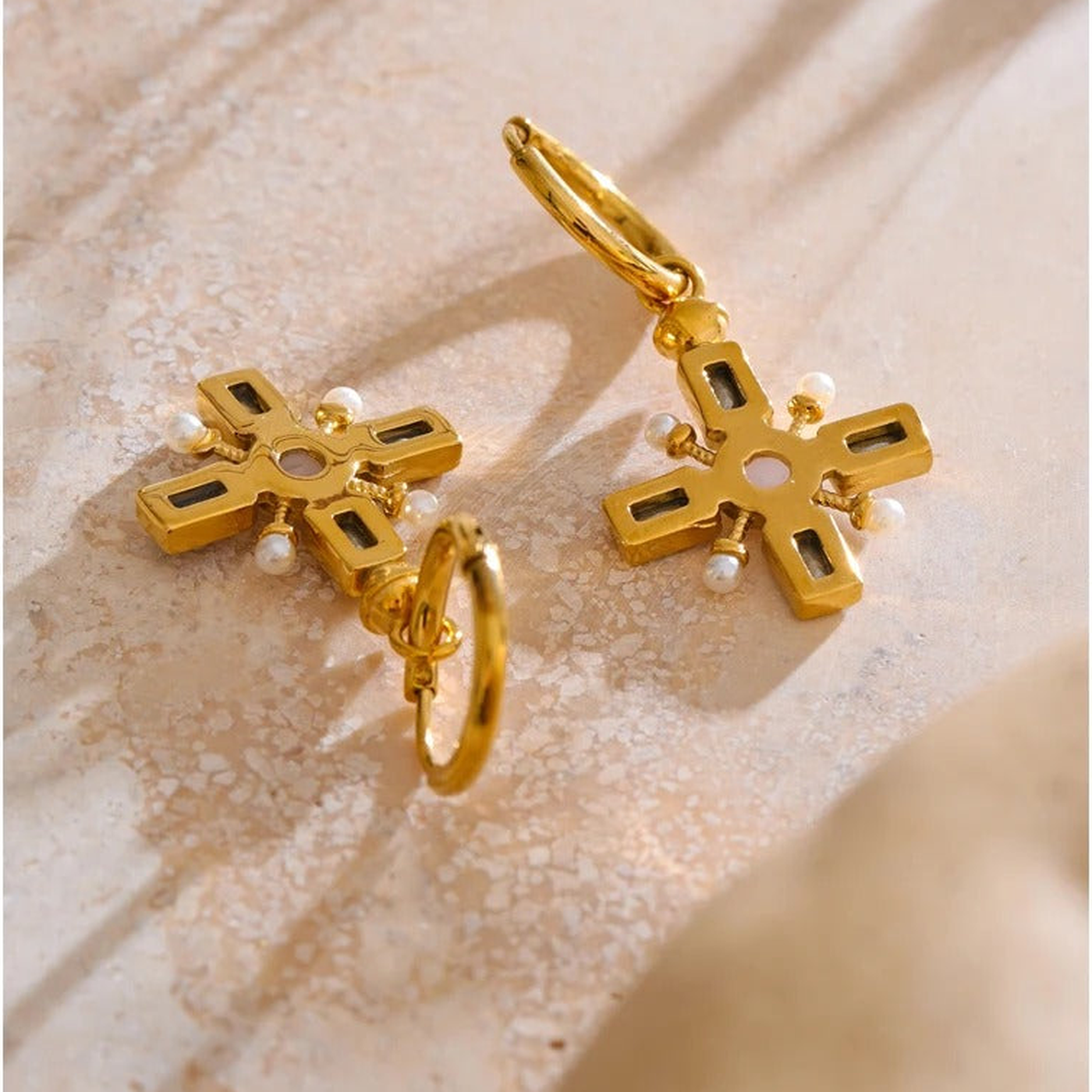 Emery zirconia drop earrings reverse view