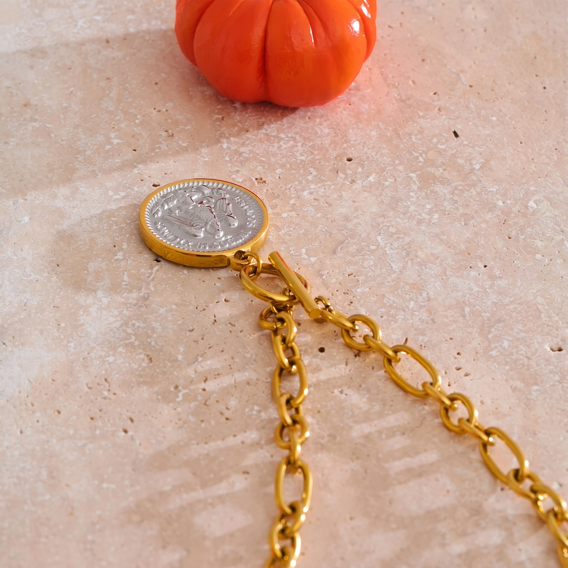 Gabrielle reversible coin pendant reverse side