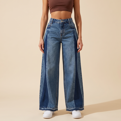 Giada Two-Tone Flare Jeans