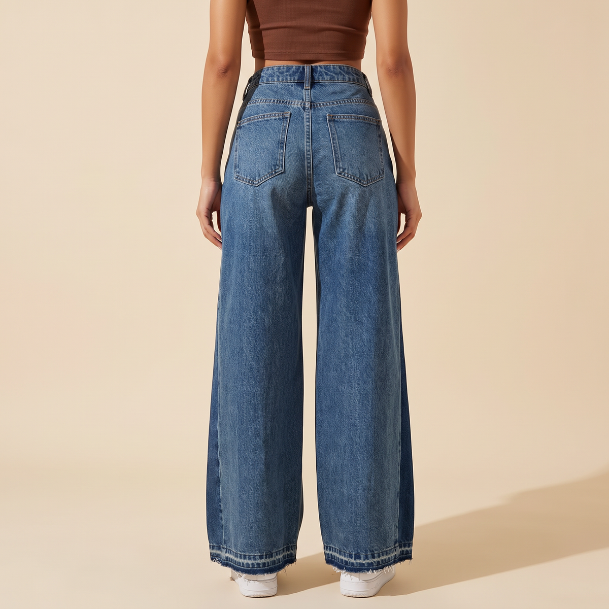 Giada Two-Tone Flare Jeans