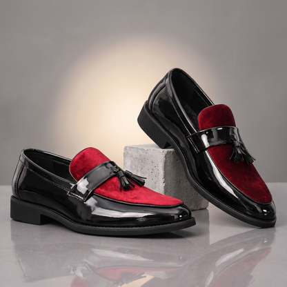 Gianni Patent Tassel Loafers Red — studio