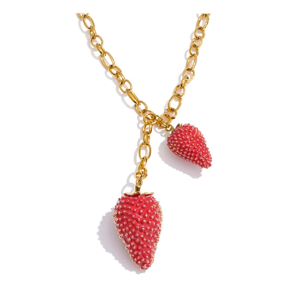 jolie strawberry charm necklace