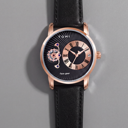 Grayson-Minimalist-Watch-Set Black Rose Gold — flatlay 1