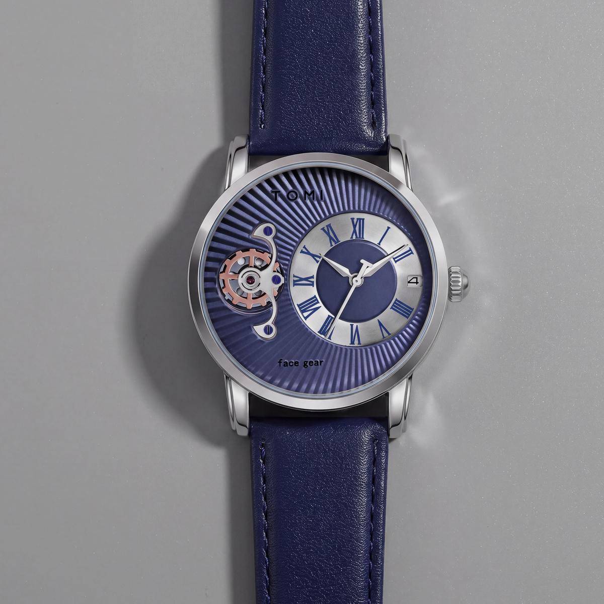 Grayson-Minimalist-Watch-Set Blue Silver — flatlay 1