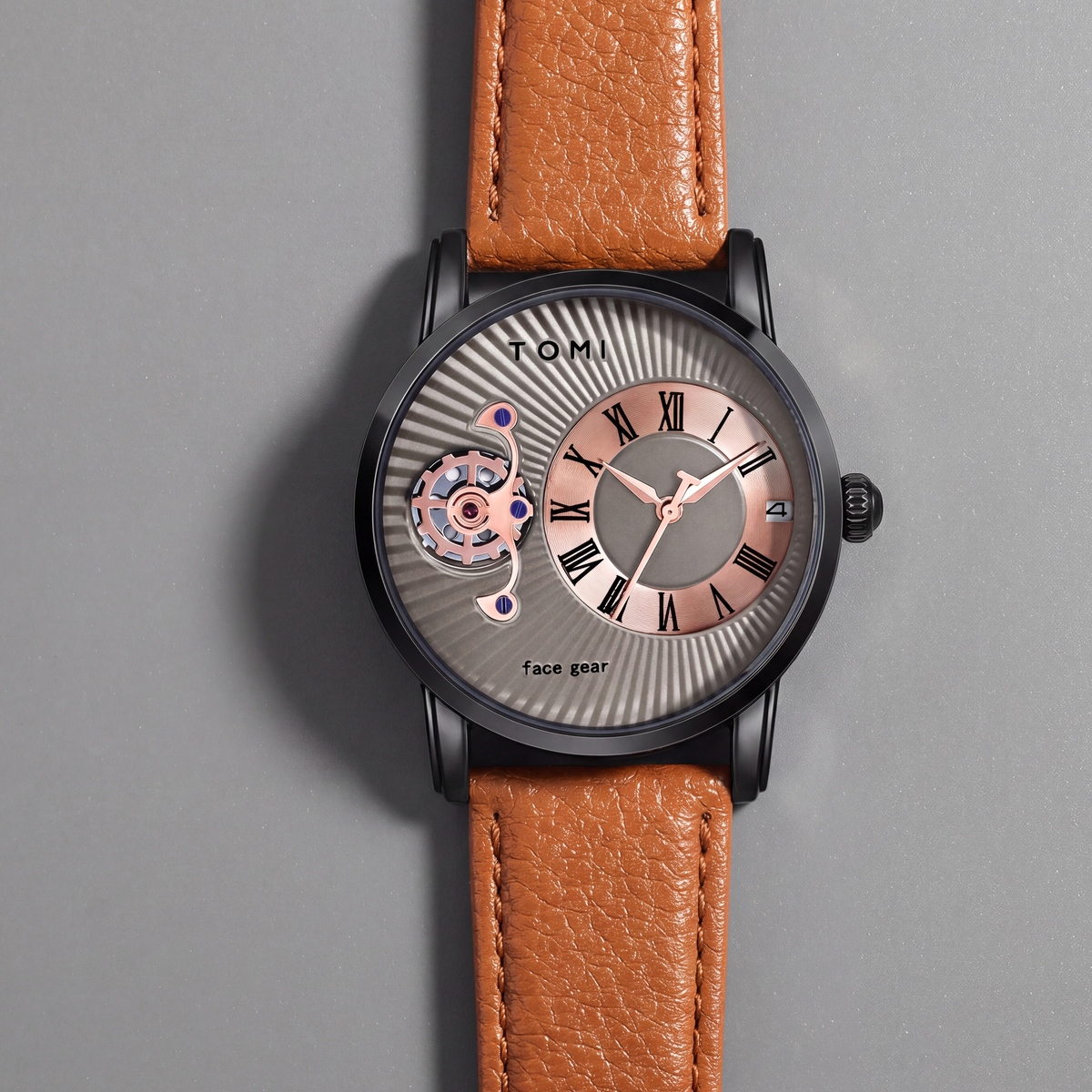 Grayson-Minimalist-Watch-Set Brown Black — flatlay 1