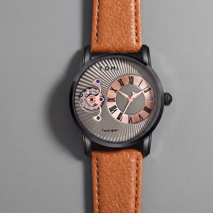 Grayson-Minimalist-Watch-Set Brown Black — flatlay 1