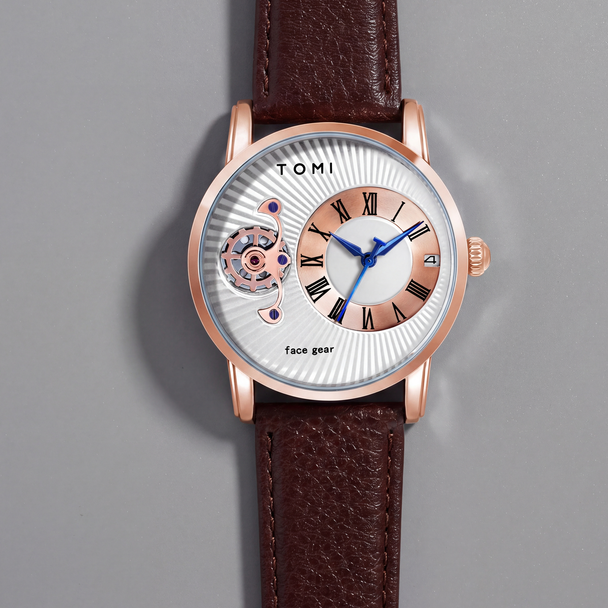 Grayson-Minimalist-Watch-Set Brown Rose Gold — flatlay 1