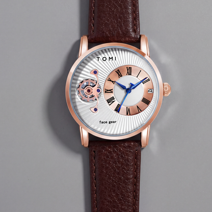 Grayson-Minimalist-Watch-Set Brown Rose Gold — flatlay 1