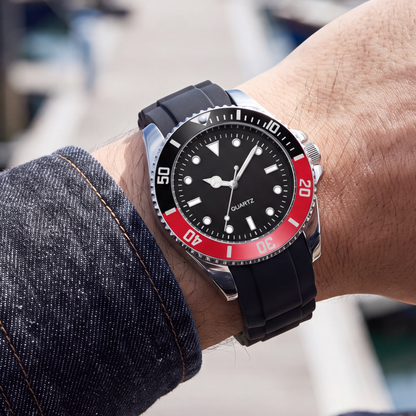 Harbor Watch Black Red — on model