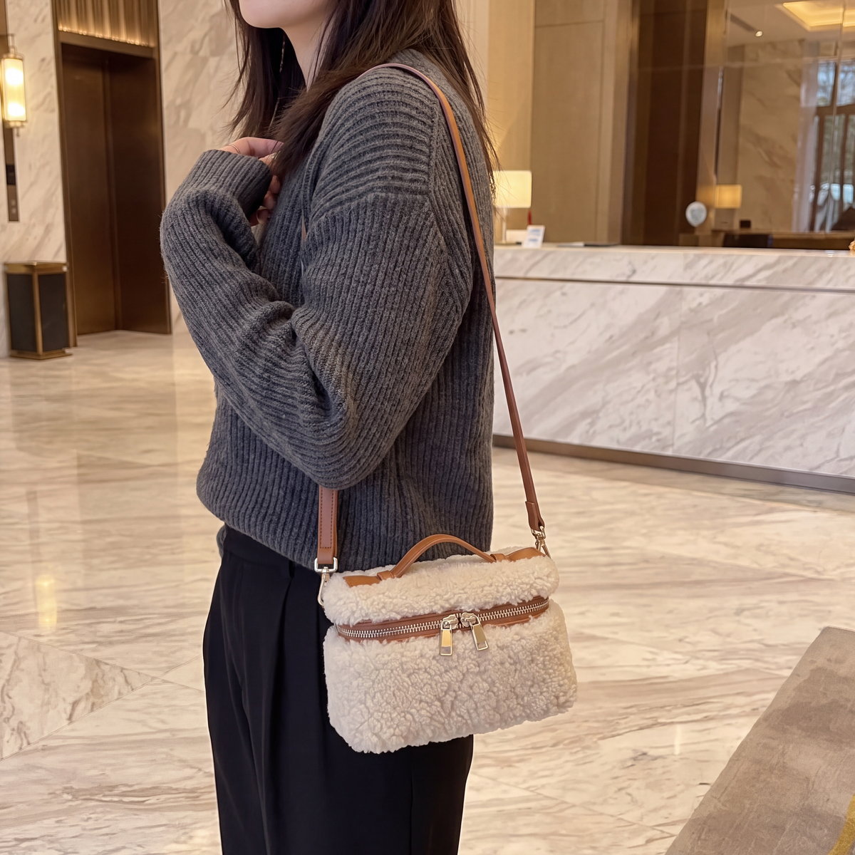 Hattie Faux Fur Bag