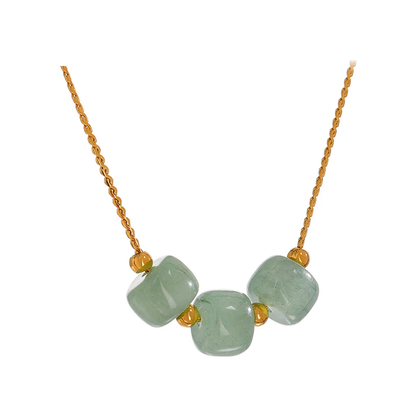 Juniper-Aventurine-Pendant-Necklace Green Aventurine — flatlay 3