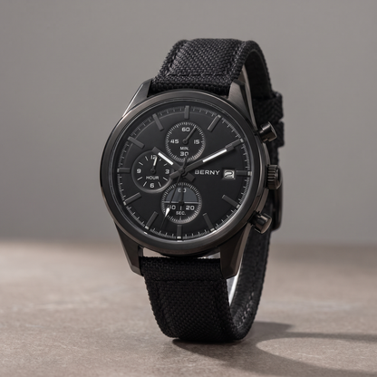 Kestrel-Chronograph-Sport-Watch All Black — flatlay 2