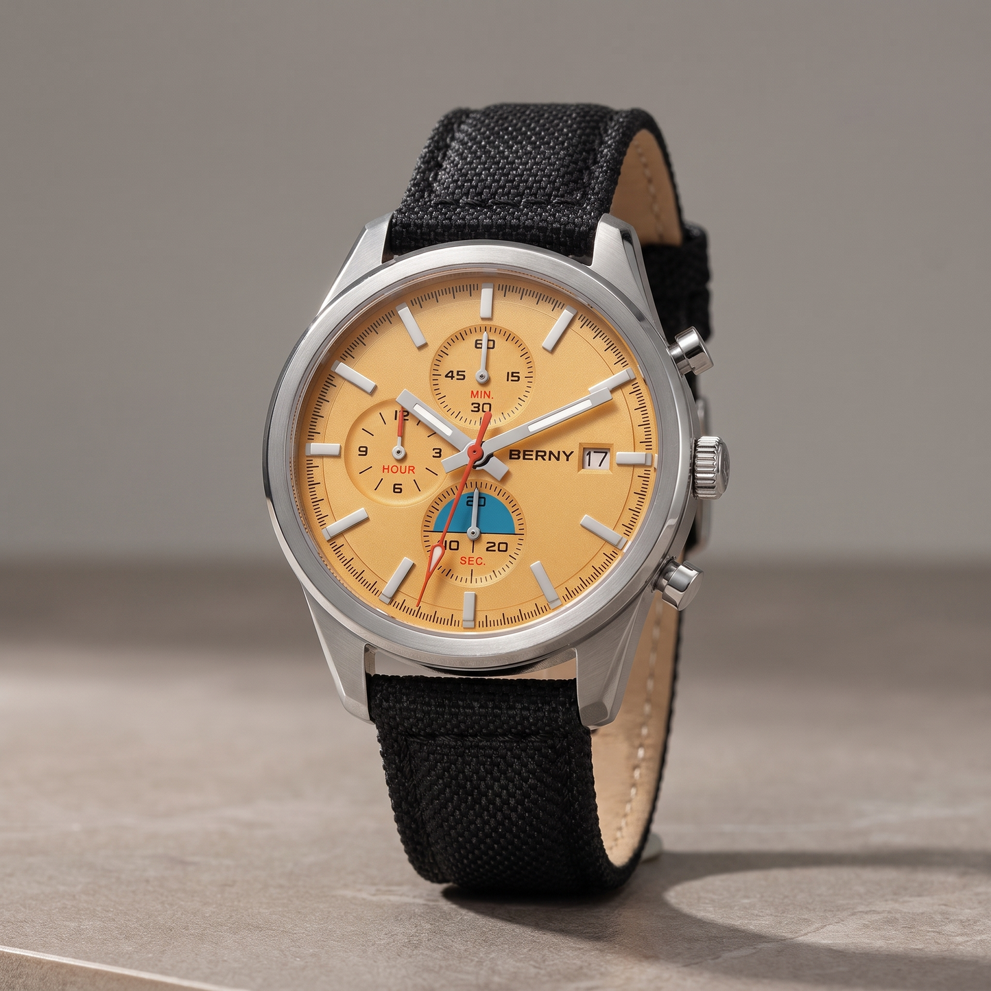 Kestrel-Chronograph-Sport-Watch Amber — flatlay 11