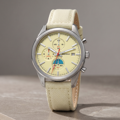 Kestrel-Chronograph-Sport-Watch Cream — flatlay 5