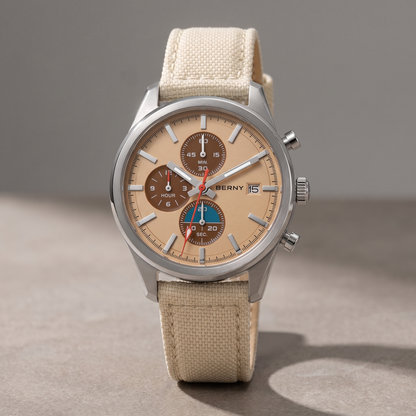 Kestrel-Chronograph-Sport-Watch Sand — flatlay 3