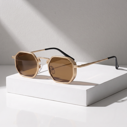 Klein Sunglasses Gold Brown — studio