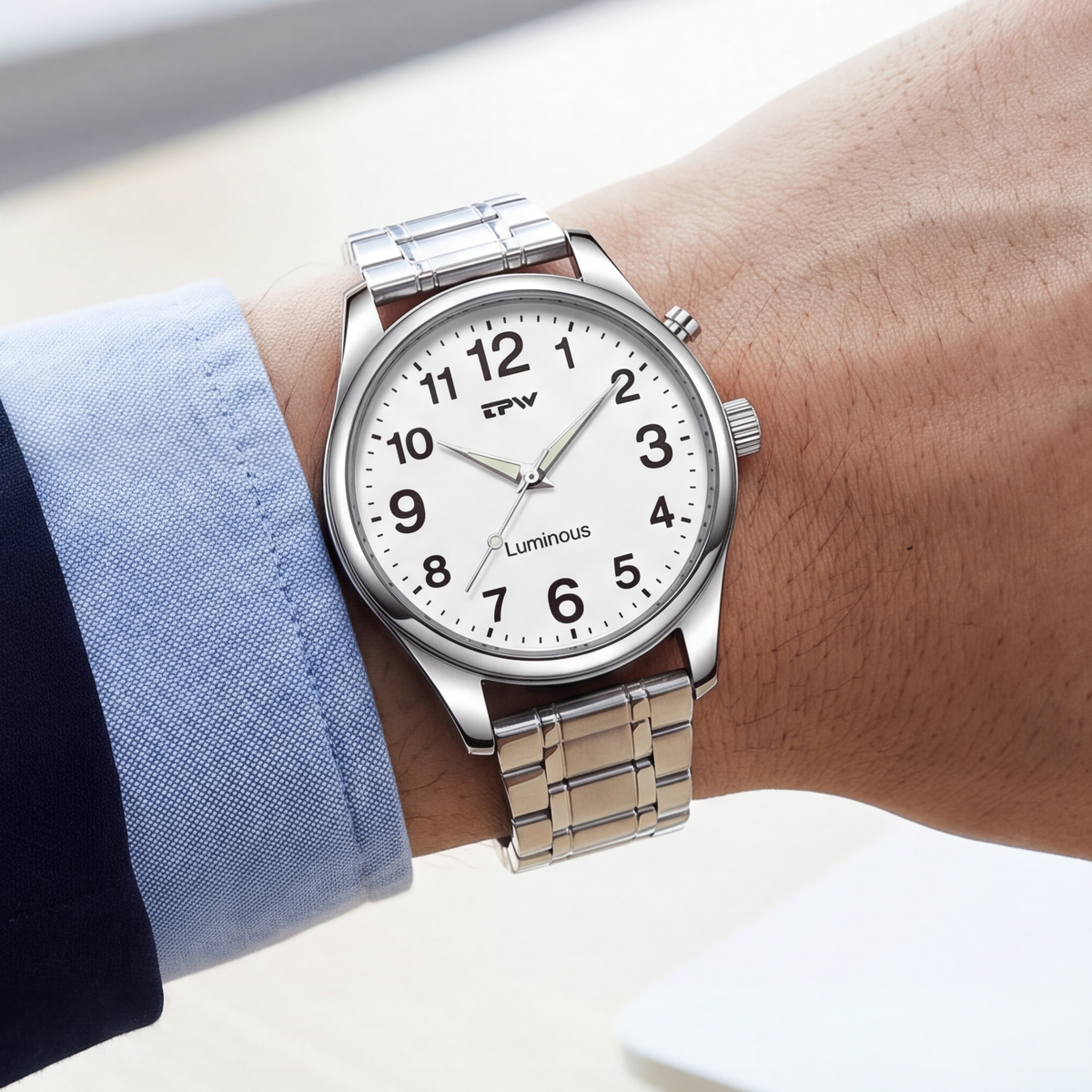Lantern Watch Link Bracelet — on model