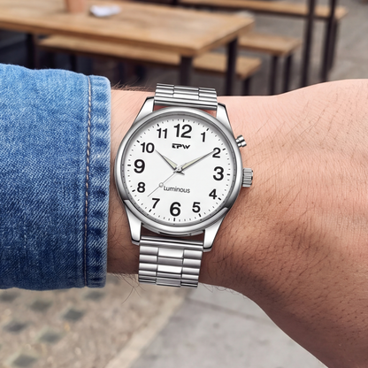 Lantern Watch Stretch Band — on model